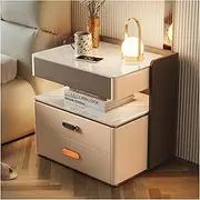 Night Stand Smart Nightstand with Wireless Charging Station and Speaker Bedside Table with Led Bedside Cabinet 2 Drawers Home End Table Spacious Space