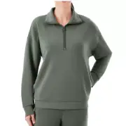 Member's Mark Soft Sandwashed Quarter Zip Pullover Jacket Green Sage Large NWT