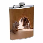 Cat & Mouse Em4 8oz Stainless Steel Flask Drinking Whiskey Liquor