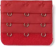 [sourcing map] uxcell Lady Elastic 3 Rows 3 Hooks Clip on Extension Strap Bra Extender Red