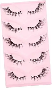 Ipetboom 5 Pairs False Eyelashes Comfortable Artificial Lashes for Daily Wear Easy to Apply Eye Lash Strips No Residue present for Women