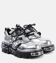 [Rabanne] Rabanne x New Rock embellished leather boots AU 10 silver