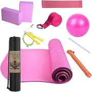Yoga Set for Beginners, Yoga Kit for Beginners | Yoga Mat with Carrying | Portable Resistance Band, Exercise Equipment for Home Gym Pilates, Stretching