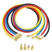 1/4 SAE Refrigerant Charging Hose 4.9ft 800PSI Manifold Gauge Hose with Adapters