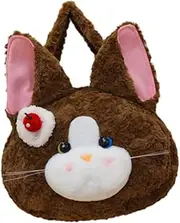 [Oshhni] Plush Cartoon Cat Big Head Backpack Comfortable Adorable for Traveling Handbag