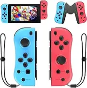 THAVENFLY Joy Con Controller Replacement Campatiable for Nintendo Switch - Left and Right Neon Joycon with Wrist Strap