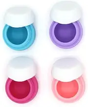 Vaguelly 4pcs Silicone Cream Bottles Refillable Travel Containers for Cosmetics Leakproof Design Lightweight and Durable for Makeup Camping Business Trips Red Purple Blue Pink