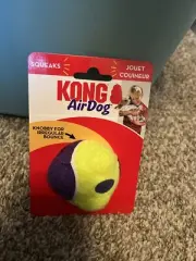 KONG AirDog Knobby Tennis Ball Medium Squeaky Bouncy Dog Fetch Toy 3"