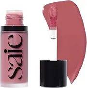 Saie Dew Blush - Lightweight Liquid Cream Finish - Dewy Cheek Tint With Doe Foot Wand Makeup Applicator - Mauve Chilly (.40 oz)