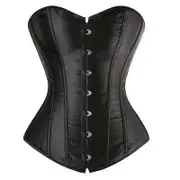 Sexy Corset Top Satin Simple Elegant Women Bustiers Corsets Overbust Lingerie Gothic Plus Size Corselet Fashion Hot Black M