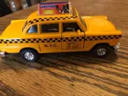 RARE : NYC Checker Taxi Cab - Pull Back Toy: Item # 9589NY