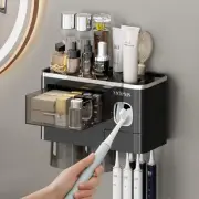 Toothbrush Holders, Wall Mounted Toothbrush for Bathroom, Automatic Toothpast...