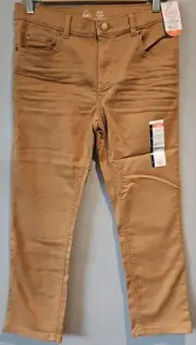 NWT Wonder Nation Boys Size 10 Husky Slim Knit Khaki Adjustable Waist Jeans