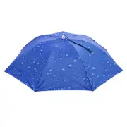 OD 37.4" Umbrella Hat, Oxford Single Layer Cap with Adjustable Head Strip, Blue