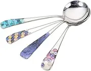 Tablespoons Steel Spoons, Household Children's Meal Spoon, Dessert Watermelon Spoon, Long Handled Spoon Serving Spoon