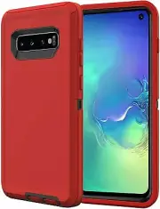 Diverbox for Galaxy S10 Plus Case, Shockproof Dropproof Red/Black S10+