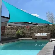 5x5x5/2x2x2M Waterproof Sun Shelter Triangle Sunshade Protection Outdoor Canopy Garden Patio Pool Shade Sail Awning Shade Cloth lake blue 3.6x3.6x3.6M