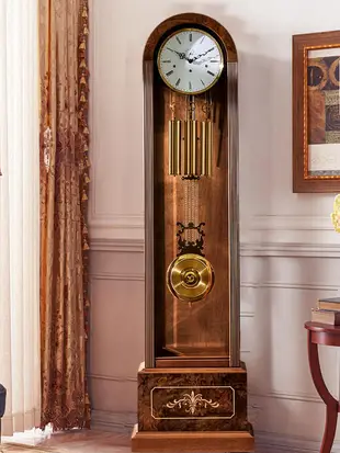 機械鐘錶客廳落地鐘德國赫姆勒機芯別墅中式座鐘進口金絲檀木機械立式鐘表