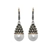 Turkish Jewelry Classic Ottoman Style Hurrem Sultan's Pearl Earrings With Rhines