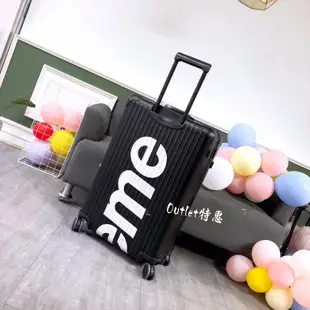 Rimowa日默瓦 Supreme x Rimowa聯名經典配色拉桿箱登機箱行李箱 簡約時尚大咖同款 多尺寸選擇 附購證