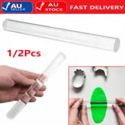 1/2x Clear Solid Roller Durable Polymer Acrylic Craft Rolling Pin Clay Art Tool