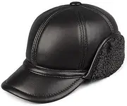 [CVMRBY] Winter Hats,Bomber Hat Mens Bomber Hat with Earflap Baseball Cap Thermal Faux Fur Lined Trapper Trooper Hat Winter