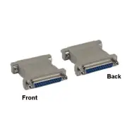 LOT10 DB25 Female/Female Null Modem Adapter 25Pin Crossover Shield Molded RS232