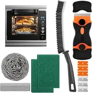 XANGNIER Heavy Duty Oven Cleaner Brush Kits,Oven Cleaning Tools Accessories-1pcs Crevice Cleaning Brush,1pcs Razor Blade Scraper,1pcs Pumice Stone,1pcs Steel Wool Scrubber,2pcs Scrub Sponges