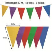 Outdoor Party Essential 92 Feet Colorful Triangular Flag Bunting Banner