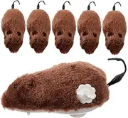 Abaodam 6Pcs Wind Up Plush Mouse Clockwork Rat Cat Tease for Active Play Random Color Pet Supplies Engaging Fun for Cats and Kittens for Indoor Entertainment