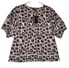 Wyse London Leopard Print Top 8 Size 1 Blouse 100% Cotton Roxanne Ikat Brand New