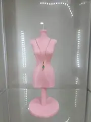 Elegant Pink Mannequin Jewelry Stand - Perfect for Displaying Necklaces & Access