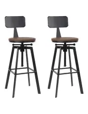 [Artiss] Vintage Kitchen Chairs x2 Bar Stools in Multi