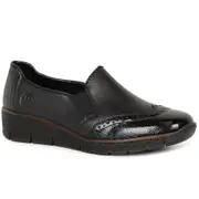 Rieker Gamble Womens Shoes Black/patent 6 Uk/39 Eu