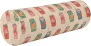 [Caihoyu] Long Bolster Pillow for Bed Memory Foam Neck Roll Pillow Small Round Pillow Cervical Pillow for Neck Pain Cylinder Neck Roll Covers with Zipper Tasty Soft Drinks