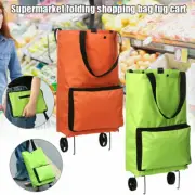 Folding Shopping Pull Cart Trolley Bag with Wheels Foldable Shopping Bag Grocery