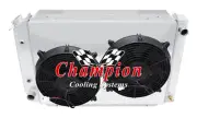 3 Row ER Champion Radiator, 2 12" Fans, Shroud for 1980 - 1988 Ford Thunderbird