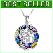 Volcanic Crystal Tree of Life Necklace - Beautiful 60th Birthday Gift for Women