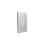 Clipsal Iconic Styl Cover Frame, 2 Switches, Vertical, Silver - S3042C-SV
