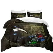 Scary Dark Art The Alchemist's Revenge Plague Mask Quilt Cover
