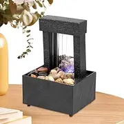 Generic Tabletop Fountain | Relaxation Water Feature Waterfall Fountain for Desktop,LED Light Home Offices Indoor Spaces Decor, Feng Shui Zen Meditation Desktop Fountain