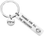 [YALLNASL] Funny Gifts for Boyfriend Girlfriend - Couples Gift Keychain - Thanks for All the Organisms Key Chain for Couple Anniversary Birthday Christmas Presents for Husband Wife