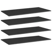 Replacement Bookcase Shelves 4pc High Gloss Black 80x30cm Bookshelf Boards Shelf