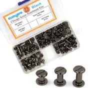 72 Pcs Chicago Screws Assorted Kit for DIY Leather 1/4 3/8 1/2 Inches Stud NEW