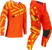 Leatt 3.5 Ride Pattern 2024 Motocross Jersey and Pants Set, orange, Size L for Men