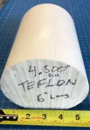TEFLON ROD Machinable Plastic Round Bar/Bushing Stock PTFE 4.5" OD x 6" OAL