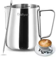 Milk Frothing Pitcher, 12Oz/350Ml Milk Frother Cup 304 Stainless Steel Milk Ste