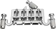 Guyker 3 Point 4 String Bass Bridge Tailpiece - Zinc Alloy Bridges Tailpiece with Saddle Replacement Parts for GBS EP Style Bass (BG004)