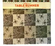 Halloween Spider Black White Check Table Runner 14x36 Spider Webs Spooky Scary
