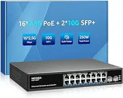 16 Port 2.5G 2 Port 10G SFP+ Ethernet Switch, NICGIGA 18 Port 2.5Gb Network Switch Unmanaged, Plug & Play, Desktop or 19-inch Rack Mount, Fanless Metal Design.